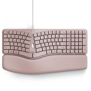 Nulea Ergonomic Keyboard, Wired Keyboard with Split Design and Palm Rest, Volcano Keycaps, Natural Typing, Type C and USB Plug, 2 in 1 Port for Windows and Mac, 3 Colors(Pink) Nulea Ergonomic Keyboard, Wired Keyboard with Split Design and Palm Rest, Volcano Keycaps, Natural Typing, Type C and USB Plug, 2 in 1 Port for Windows and Mac, 3 Colors(Pink)