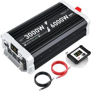 24V Inverter 3000 Watt Inverter, Pure Sine Wave Inverter, Power Inverter with Remote Control, 24V DC to 110V AC, 3 AC Outlets, USB & Type-C Ports, LCD Display for RV, Solar, Home Backup Power 24V Inverter 3000 Watt Inverter, Pure Sine Wave Inverter, Power Inverter with Remote Control, 24V DC to 110V AC, 3 AC Outlets, USB & Type-C Ports, LCD Display for RV, Solar, Home Backup Power