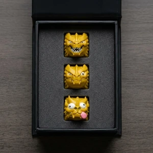 WEDIWALL 3-Piece Yellow Dragon Artisan Keycap Set - Handmade Funny Expression Dragon Trio Custom Resin Keycaps for Mechanical Keyboards, Universal Cherry MX Switch Compatible Combo Pack (ESC Key) WEDIWALL 3-Piece Yellow Dragon Artisan Keycap Set - Handmade Funny Expression Dragon Trio Custom Resin Keycaps for Mechanical Keyboards, Universal Cherry MX Switch Compatible Combo Pack (ESC Key)
