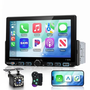 Single DIN Car Stereo with Wireless CarPlay & Android Auto, 7-Inch Touchscreen Car Radio with AM/FM/RDS, Bluetooth 5.0, SWC, Backup Camera, USB-C, Mirror Link Single DIN Car Stereo with Wireless CarPlay & Android Auto, 7-Inch Touchscreen Car Radio with AM/FM/RDS, Bluetooth 5.0, SWC, Backup Camera, USB-C, Mirror Link