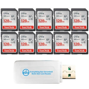 SanDisk Class 10 Memory Card 128GB 10 Pack Ultra SD Card SDSDUNB-128G-GN6IN SanDisk Class 10 Memory Card 128GB 10 Pack Ultra SD Card SDSDUNB-128G-GN6IN