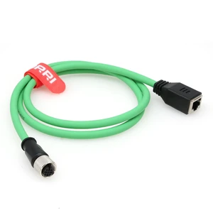 DRRI M12 4-pin D Code Female to RJ45 Female Ethernet Cat5E Cable for Profinet^^ EtherCAT^^ Ethernet/IP DRRI M12 4-pin D Code Female to RJ45 Female Ethernet Cat5E Cable for Profinet^^ EtherCAT^^ Ethernet/IP