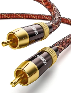 EMK Subwoofer Cable 3ftRCA to RCA 75-ohm SPDIF Digital Coaxial Audio CordGold-Plated Shielded Coax Cable for HiFi Systems, Soundbar, DAC, Home Theater, Amplifiers EMK Subwoofer Cable 3ftRCA to RCA 75-ohm SPDIF Digital Coaxial Audio CordGold-Plated Shielded Coax Cable for HiFi Systems, Soundbar, DAC, Home Theater, Amplifiers