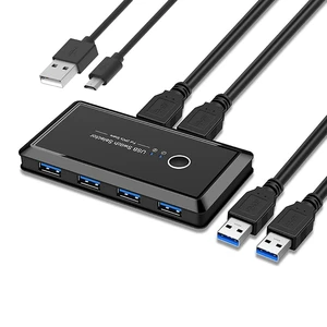 CORN USB 3.0 Sharing Switch Selector 4 Port 2 Computers Peripheral Switcher Adapter Hub for PC, Printer, Scanner, Mouse, Keyboard with One Button Swapping Compatible with Mac/Windows/Linux CORN USB 3.0 Sharing Switch Selector 4 Port 2 Computers Peripheral Switcher Adapter Hub for PC, Printer, Scanner, Mouse, Keyboard with One Button Swapping Compatible with Mac/Windows/Linux