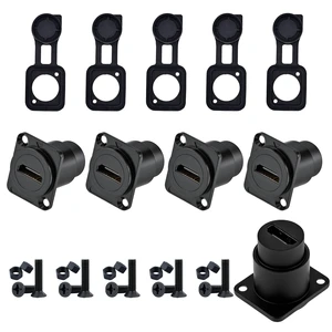 DvnJok 5PCS HDMI2.0 D-Type Panel Mount Coupler ^^ Female-to-Female Pass-Through Adapter ^^ 4K@60Hz 3D HDR Support with Protective Cap ^^ Bulkhead Extension ^^ Ideal for Custom AV Installations DvnJok 5PCS HDMI2.0 D-Type Panel Mount Coupler ^^ Female-to-Female Pass-Through Adapter ^^ 4K@60Hz 3D HDR Support with Protective Cap ^^ Bulkhead Extension ^^ Ideal for Custom AV Installations