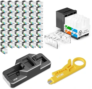 VCE RJ45 Cat6 Keystone Jacks UL Listed 50-Pack, UTP Ethernet Keystone Jacks VCE RJ45 Cat6 Keystone Jacks UL Listed 50-Pack, UTP Ethernet Keystone Jacks
