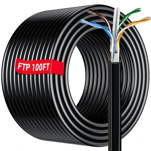 Cat 6 Ethernet Cable 100ft Outdoor (6 RJ45), FTP Shielded Cable, High Speed Cat 6 Ethernet Cable 100ft Outdoor (6 RJ45), FTP Shielded Cable, High Speed