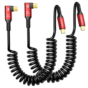 USB C Right Angle Thunderbolt 4 Coiled Cable 3.3FT 2Pack Compatible, 8K@60Hz, 4K@144Hz, 40Gbps, 240W for iPhone 18/17/16/15, Mac mini M4/6, M5 Pro, Galaxy, SSD, eGPU, Car Charging/Tethering/ Carplay USB C Right Angle Thunderbolt 4 Coiled Cable 3.3FT 2Pack Compatible, 8K@60Hz, 4K@144Hz, 40Gbps, 240W for iPhone 18/17/16/15, Mac mini M4/6, M5 Pro, Galaxy, SSD, eGPU, Car Charging/Tethering/ Carplay