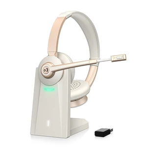 Vonztek Wireless Headset, Bluetooth Headset with Microphone AI Noise Canceling/Charge Dock, Wireless Headphones with Mic Mute & USB Dongle for Computer Phone Remote Work Office Call Meet Vonztek Wireless Headset, Bluetooth Headset with Microphone AI Noise Canceling/Charge Dock, Wireless Headphones with Mic Mute & USB Dongle for Computer Phone Remote Work Office Call Meet