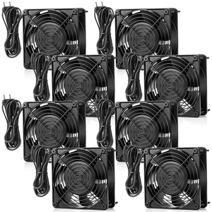 Glooglitter 120v Ac Cooling Muffin Fans, Exhaust Fans,8 Pack,120mm*38mm Glooglitter 120v Ac Cooling Muffin Fans, Exhaust Fans,8 Pack,120mm*38mm