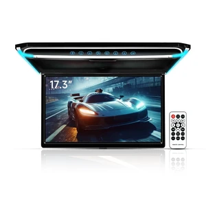 17.3 Inch Flip Down Car Monitor High-Definition Digital TFT Wide Screen with 1080P Video Display Capability, Integrated HDMI, IR, FM, USB, and SD Functionality. 17.3 Inch Flip Down Car Monitor High-Definition Digital TFT Wide Screen with 1080P Video Display Capability, Integrated HDMI, IR, FM, USB, and SD Functionality.