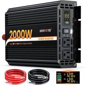 2000W Power Inverter 12V DC to 110V/120V AC with LCD Display for Vehicles 2000W Power Inverter 12V DC to 110V/120V AC with LCD Display for Vehicles