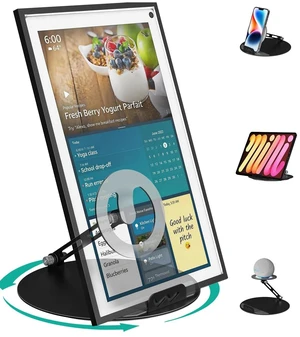 WALI Echo Show 15/21 Stand, Adjustable Stand for Echo Show 15/21 and Up to 18" Tablets/Portable Monitors, 360 Degrees Rotating Tilt Foldable Show 15, 21 Accessories for Kitchen Home Office, Black WALI Echo Show 15/21 Stand, Adjustable Stand for Echo Show 15/21 and Up to 18" Tablets/Portable Monitors, 360 Degrees Rotating Tilt Foldable Show 15, 21 Accessories for Kitchen Home Office, Black