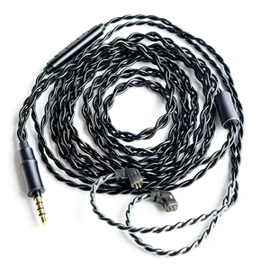 FAAEAL IEM Upgrade Cable,6N Silver Plated Earphone Replacement Audio Cord,QDC 2Pin in Ear Monitor Cable for KZ ZS10 PRO AS16 ZSN ZSX TRN MT1 3.5mm w/mic (Recessed 2pin 6.5ft) Black FAAEAL IEM Upgrade Cable,6N Silver Plated Earphone Replacement Audio Cord,QDC 2Pin in Ear Monitor Cable for KZ ZS10 PRO AS16 ZSN ZSX TRN MT1 3.5mm w/mic (Recessed 2pin 6.5ft) Black