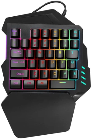 Single Hand Gaming Keyboard, Compact 35-Key Shortcut Design with FN Function, Ergonomic Keypad for Gamers, Office Workers, Streamers, and Multitasking Professionals Single Hand Gaming Keyboard, Compact 35-Key Shortcut Design with FN Function, Ergonomic Keypad for Gamers, Office Workers, Streamers, and Multitasking Professionals