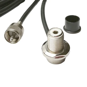 UngSung Vehicle Antenna Mount SO-239 UHF Female Right Angle Bulkhead to PL-259 UHF Male Connector with 14FT RG58/U Coaxial Cable for Compatible Antennas UngSung Vehicle Antenna Mount SO-239 UHF Female Right Angle Bulkhead to PL-259 UHF Male Connector with 14FT RG58/U Coaxial Cable for Compatible Antennas