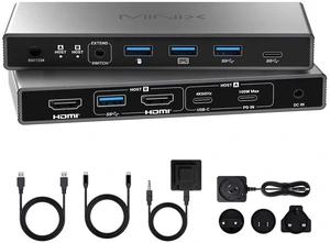 MINIX 8K USB-C+HDMI KVM Switch 1 Monitor 2 Computers for Laptop PCAluminum MINIX 8K USB-C+HDMI KVM Switch 1 Monitor 2 Computers for Laptop PCAluminum