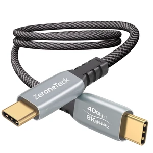 ZeroneTeck USB4 Cable with Zinc Alloy, 8K@144Hz HDR, 40Gbps, 240W - 5FT ZeroneTeck USB4 Cable with Zinc Alloy, 8K@144Hz HDR, 40Gbps, 240W - 5FT