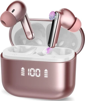 Thunelec Wireless Earbuds Bluetooth 5.4 Headphones 48H Playback Deep Bass Stereo Ear Buds, Rose Thunelec Wireless Earbuds Bluetooth 5.4 Headphones 48H Playback Deep Bass Stereo Ear Buds, Rose