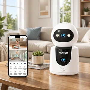 2K Dual Lens Indoor Security Camera, Dual View Pan/Tilt Camera for Baby & Pet Monitoring, AI Motion Tracking, Privacy Mode, Two-Way Talk, Cry Detection, Color Night Vision, 24/7 Continuous Recording 2K Dual Lens Indoor Security Camera, Dual View Pan/Tilt Camera for Baby & Pet Monitoring, AI Motion Tracking, Privacy Mode, Two-Way Talk, Cry Detection, Color Night Vision, 24/7 Continuous Recording