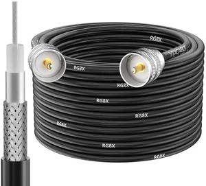 YTXCABLE RG8X Coaxial Cable Optional, PL-259 Male UHF Connector Jumper Cable, Low Loss 50 Ohm for CB HAM Radio, HF VHF Radio, Antenna Analyzer, SWR Meter (PL259 to PL259 RG8x, 75FT) YTXCABLE RG8X Coaxial Cable Optional, PL-259 Male UHF Connector Jumper Cable, Low Loss 50 Ohm for CB HAM Radio, HF VHF Radio, Antenna Analyzer, SWR Meter (PL259 to PL259 RG8x, 75FT)