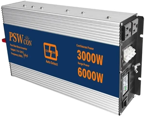 PSW CON 3000W Dual Voltage Inverter, 12V/24V Auto-Detect DC to 110V/120V AC Pure Sine Wave Inverter, 6000W Peak Power Converter with LCD Display and Multi-Protection for Truck RV Camping Home Backup PSW CON 3000W Dual Voltage Inverter, 12V/24V Auto-Detect DC to 110V/120V AC Pure Sine Wave Inverter, 6000W Peak Power Converter with LCD Display and Multi-Protection for Truck RV Camping Home Backup