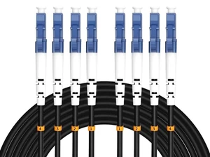 Elfcam - 150m/492.12ft 4-Core Single-Mode OS2 9/125m Fiber Optic Patch Cable, LSZH Main Jacket, Armored Branch, 2X Duplex LC/UPC to 2X Duplex LC/UPC, 10G/25G/40G/100G Compatible Elfcam - 150m/492.12ft 4-Core Single-Mode OS2 9/125m Fiber Optic Patch Cable, LSZH Main Jacket, Armored Branch, 2X Duplex LC/UPC to 2X Duplex LC/UPC, 10G/25G/40G/100G Compatible