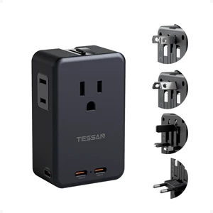 TESSAN Universal Travel Adapter 70W, Ultra Thin International Power Adapter TESSAN Universal Travel Adapter 70W, Ultra Thin International Power Adapter