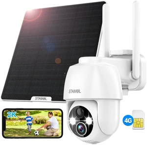 STAMOL 4G LTE Cellular Security Camera, No WiFi Solar Powered Wireless Outdoor Camera with Built in SIM Card, 2K Color Night Vision, 360 Full View, PIR Motion Detection & Siren, 2 Way Talk STAMOL 4G LTE Cellular Security Camera, No WiFi Solar Powered Wireless Outdoor Camera with Built in SIM Card, 2K Color Night Vision, 360 Full View, PIR Motion Detection & Siren, 2 Way Talk