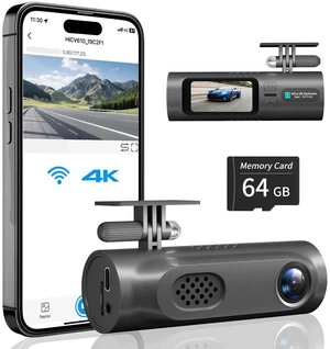 4K Dash Cam Front, 64GB Card Included, Dash Camera for Cars Built in WiFi, Mini Dashcam with Night Vision, App Control, Loop Recording, Emergency Lock, 1.47'' IPS Screen, Support 128GB Max 4K Dash Cam Front, 64GB Card Included, Dash Camera for Cars Built in WiFi, Mini Dashcam with Night Vision, App Control, Loop Recording, Emergency Lock, 1.47'' IPS Screen, Support 128GB Max