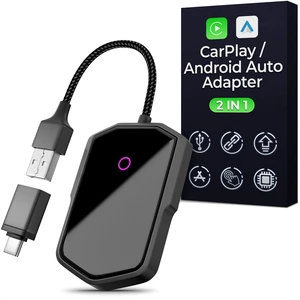 Car Adapter for iPhone & Android, 2 in 1, Plug & Play Car Adapter for iPhone & Android, 2 in 1, Plug & Play