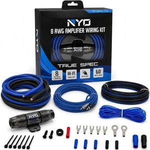 8 Gauge Amp Wiring Kit for Car Audio Systems, Subwoofers, Speakers and Amps 8 Gauge Amp Wiring Kit for Car Audio Systems, Subwoofers, Speakers and Amps