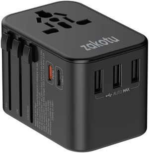 Universal Travel Adapter, 35.5W 5-in-1 Worldwide Power Adapter with PD Fast Charge USB C, 5 Port Compact Charging Hub with AC Outlet for All USB Devices, 110V-230V for 200+ Countries (US/UK/EU/AU) Universal Travel Adapter, 35.5W 5-in-1 Worldwide Power Adapter with PD Fast Charge USB C, 5 Port Compact Charging Hub with AC Outlet for All USB Devices, 110V-230V for 200+ Countries (US/UK/EU/AU)