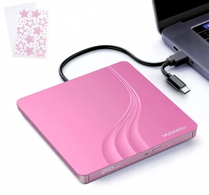 External CD DVD Drive, 0.5 Ultra Slim USB 3.0 Type-C DVD Player, CD DVD+/-RW Optical Drive, Portable DVD CD Burner Reader Writer Recorder for Laptop, Desktop, Mac, Windows 11/10/8/7, Linux, Pink External CD DVD Drive, 0.5 Ultra Slim USB 3.0 Type-C DVD Player, CD DVD+/-RW Optical Drive, Portable DVD CD Burner Reader Writer Recorder for Laptop, Desktop, Mac, Windows 11/10/8/7, Linux, Pink