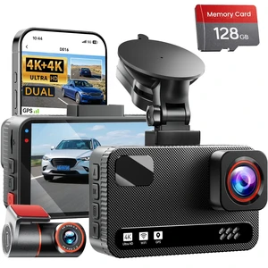 4K+4K Dual Dash Cam Front and Rear, Free 128GB Card, Starlight Night Vision 4K+4K Dual Dash Cam Front and Rear, Free 128GB Card, Starlight Night Vision