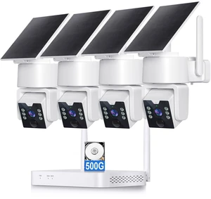 Visiocore Solar Security Cameras Wireless Outdoor, No Subscription 500GB HDD, No Subscription, 2.4G & 5G WiFi, 2-Way Audio,Solar-Powered, 4MP, 4 Cam-Kit,Color Night Vision,360 View Pan & Tilt Visiocore Solar Security Cameras Wireless Outdoor, No Subscription 500GB HDD, No Subscription, 2.4G & 5G WiFi, 2-Way Audio,Solar-Powered, 4MP, 4 Cam-Kit,Color Night Vision,360 View Pan & Tilt