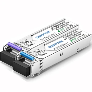 QSFPTEK 1.25g BIDI SFP 20km Tx1490 / Rx1310nm DDM LC WDM Transceiver widely Compatible Optic Fiber Transceiver Module, up to 20km -1pair QSFPTEK 1.25g BIDI SFP 20km Tx1490 / Rx1310nm DDM LC WDM Transceiver widely Compatible Optic Fiber Transceiver Module, up to 20km -1pair