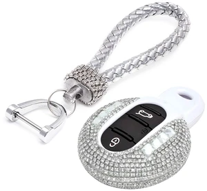 PGONE Luxury Bling Crystal Diamond Lady Key Fob Case Cover KeyChain Compatible with MINI COOPER 3/4 Buttons Keyless Entry Remote Control Smart Key Protective Shell Bag F54 F55 F56 F57 F60 (Silver) PGONE Luxury Bling Crystal Diamond Lady Key Fob Case Cover KeyChain Compatible with MINI COOPER 3/4 Buttons Keyless Entry Remote Control Smart Key Protective Shell Bag F54 F55 F56 F57 F60 (Silver)