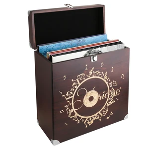 Siondoux Vinyl Record Storage Box Vintage Record Crate Carrying Case, Wooden CD Storage Box Fits Records Album Tape, Album storage for Vinyl Records, Vinyl Organizer with Lock Holds 30 Albums Siondoux Vinyl Record Storage Box Vintage Record Crate Carrying Case, Wooden CD Storage Box Fits Records Album Tape, Album storage for Vinyl Records, Vinyl Organizer with Lock Holds 30 Albums