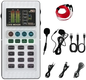 J50 Portable Live Sound Card with Noise Reduction, 5 Voice Changers & 12 Sound Effects - One-CClick Plug & Play Audio Mixer for Live Streaming, Karaoke & Recording J50 Portable Live Sound Card with Noise Reduction, 5 Voice Changers & 12 Sound Effects - One-CClick Plug & Play Audio Mixer for Live Streaming, Karaoke & Recording