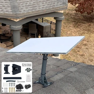 Pivot Mount for Standard Starlink 4 X (Formerly Gen 3) All Steel, 11.5" Height, 360 Degree Rotating, Pipe Adapter, Pitched or Flat Roof Mount, Adjustable Base, Pro Installation Package Pivot Mount for Standard Starlink 4 X (Formerly Gen 3) All Steel, 11.5" Height, 360 Degree Rotating, Pipe Adapter, Pitched or Flat Roof Mount, Adjustable Base, Pro Installation Package