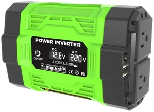RFYD AUTO Car Power Inverter, 12V DC to110V AC Converter, Dual USB & Type-C Ports, Compact 6.5x4.3 inch, Green/Black RFYD AUTO Car Power Inverter, 12V DC to110V AC Converter, Dual USB & Type-C Ports, Compact 6.5x4.3 inch, Green/Black