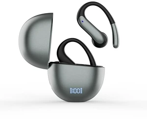TRAUSI Open Ear Wireless Earbuds, Bluetooth 5.3, 80H Playtime, ENC Noise Cancelling, IPX7 Waterproof, Fast Charging, Sports Earphones with Earhook, Black (Black) TRAUSI Open Ear Wireless Earbuds, Bluetooth 5.3, 80H Playtime, ENC Noise Cancelling, IPX7 Waterproof, Fast Charging, Sports Earphones with Earhook, Black (Black)