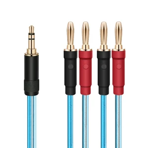 Banana to 3.5mm Banana Plugs to 3.5mm Cable 3.5 mm to Bana na Plug Cable 6N OFC 2x100 AWG Gold Plated 4x Bana na to 3.5 mm Speaker Cable adapter (1m(3.3ft), Blue) Can only transfer banana to 3.5mm Banana to 3.5mm Banana Plugs to 3.5mm Cable 3.5 mm to Bana na Plug Cable 6N OFC 2x100 AWG Gold Plated 4x Bana na to 3.5 mm Speaker Cable adapter (1m(3.3ft), Blue) Can only transfer banana to 3.5mm