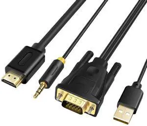 Wholesale VGA to hdmi male-to-male adapter cable with audio and power supply; vga to hdmi strip line Wholesale VGA to hdmi male-to-male adapter cable with audio and power supply; vga to hdmi strip line