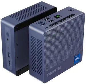 MINIHYPER N95 Mini PC,Intel 12th (Beat N100, Up to 3.4Ghz) Mini Computer,16GB DDR4 RAM 512 SSD,USB3.2, Desktop Computer Support 4K UHD Dual HDMI BT5.1,Dual Band WiFi| VESA Mount | Home Office Business