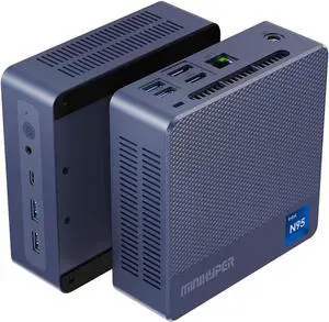 MINIHYPER N95 Mini PC,Intel 12th (Beat N100, Up to 3.4Ghz) Mini Computer,16GB DDR4 RAM 1TB SSD,USB3.2, Desktop Computer Support 4K UHD Dual HDMI BT5.1,Dual Band WiFi| VESA Mount | Home Office Business