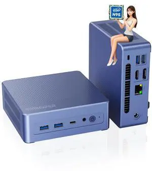 MINIHYPER N95 Mini PC,Intel 12th (Beat N100, Up to 3.4Ghz) Mini Computer,16GB DDR4 RAM 512 SSD,USB3.2, Desktop Computer Support 4K UHD Dual HDMI BT5.1,Dual Band WiFi| VESA Mount | Home Office Business
