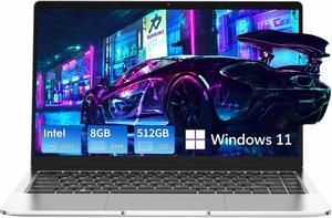 Laptop 8GB DDR4 512GB SSD Laptop Computer, Intel Celeron Quad Core (Up to 2.7GHz) Processor, Intel UHD ,Windows 11 Pro Laptop 14.1 Inch,HD Camera, 2.4G/5GHz WiFi