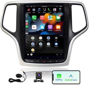 KSPIV 10.4 Inch For Tesla Style Touch Screen in-Dash GPS Navigation Unitfor Jeep Grand Cherokee 2014-2021 Android Car Stereo Radio with Apple Carplay & Android Auto, Backup Camera, Bluetooth, SWC, WiF